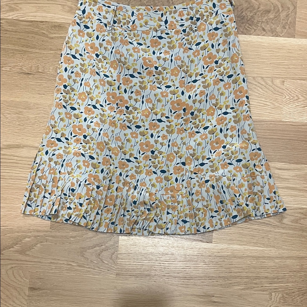 Marc Jacobs Floral Skirt in Orange and Blue